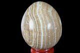 Polished, Banded Aragonite Egg - Morocco #98425-1